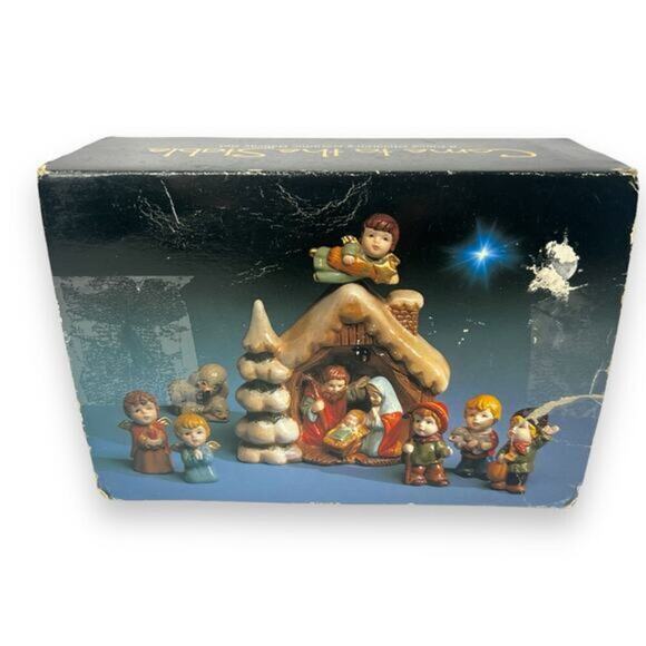 Vintage ENESCO Ceramic Nativity Scene‎ Collectible Mary Joseph Manger 8 Pieces - Picture 10 of 11